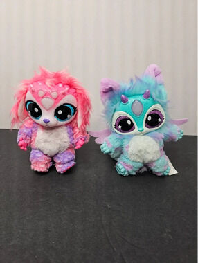 Magic Mixies Plush Pet Lot of 2 Pink Teal Purple Interactive Light Up Toys